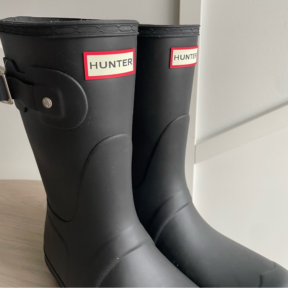 Hunter Women Original Short  - Black Rubber Rain Boots size 9 - Picture 6 of 11